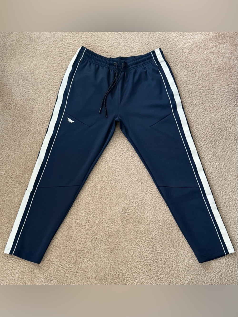 Paper Planes Luxury Athleisure Wear Pants, XL, Blue with White Accent Stripes